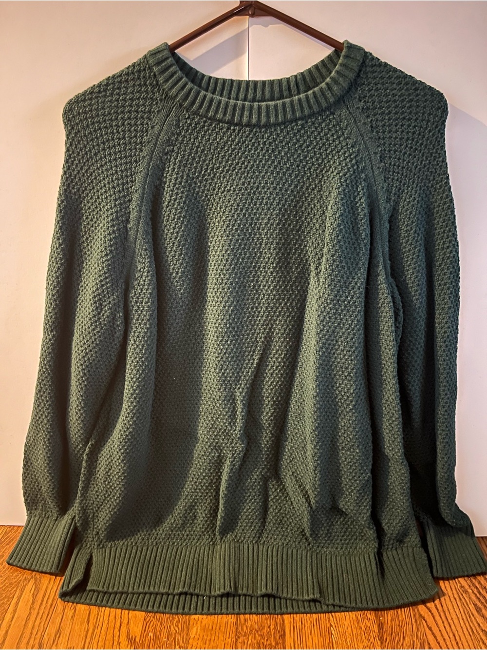 Old Navy Olive Green Textured Crewneck Sweater